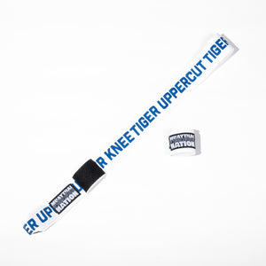 Uppercut Tiger Knee (White with Blue Writing)